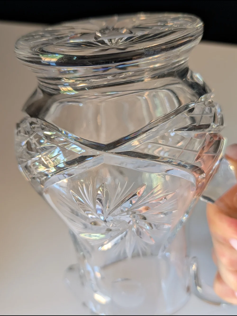 Cut Glass Crystal Pitcher - Clear